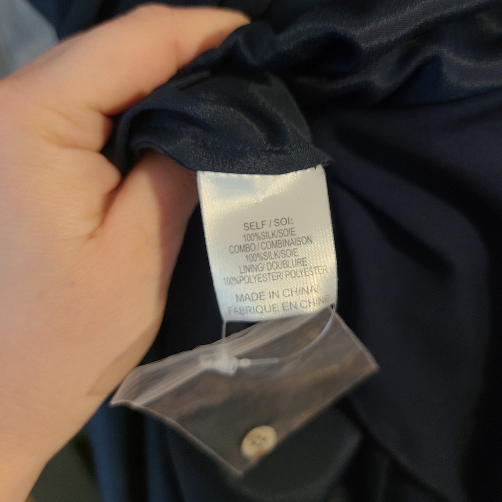 Haute Hippie Navy Blue Sleeveless Silk Draped Waist Midi Dress SZ 4 keyhole back - Picture 5 of 6